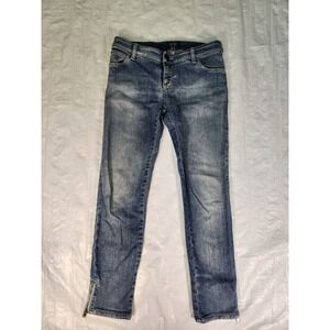 Vintage Armani Jeans Low Rise Y2K Womens Size 25 Zip Ankle Stretch
